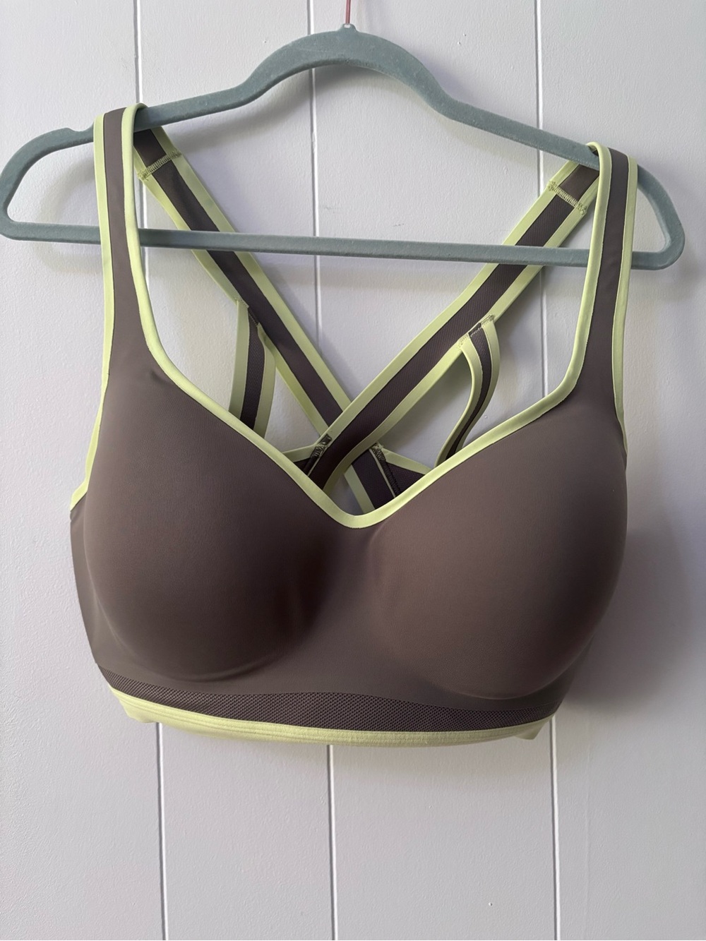 Victoria's Secret VSX Sports Bra 34DDD Grey/Lime Green